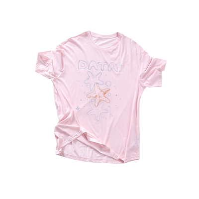 晶咕白标DADATATA【星海长滩】100棉沙滩海星圆领短袖T恤休闲慵懒