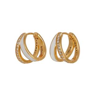 Fellala/翡拉拉「闪耀X型」原创轻奢珐琅耳饰耳环饰品女新年礼物