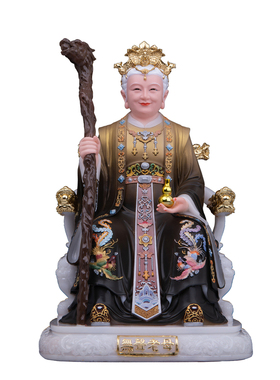 康盛汉白玉摆件无声老母神像