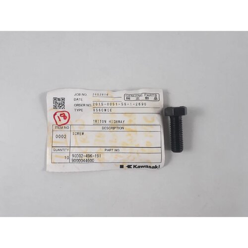 Screw PN 9030249K191 9000044600 For Kawasaki 8S60MCE Origina