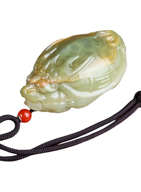 和田玉籽料龙龟手把件