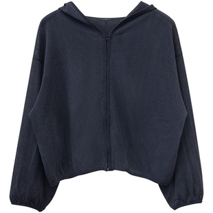 一三良品小个子 薄款连帽防晒开衫针织开衫女夏宽松休闲长袖上衣