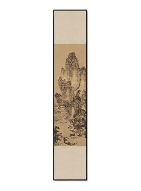 宋代美学挂画新中式客厅玄关装饰画茶室书房山水画背景墙壁画定制