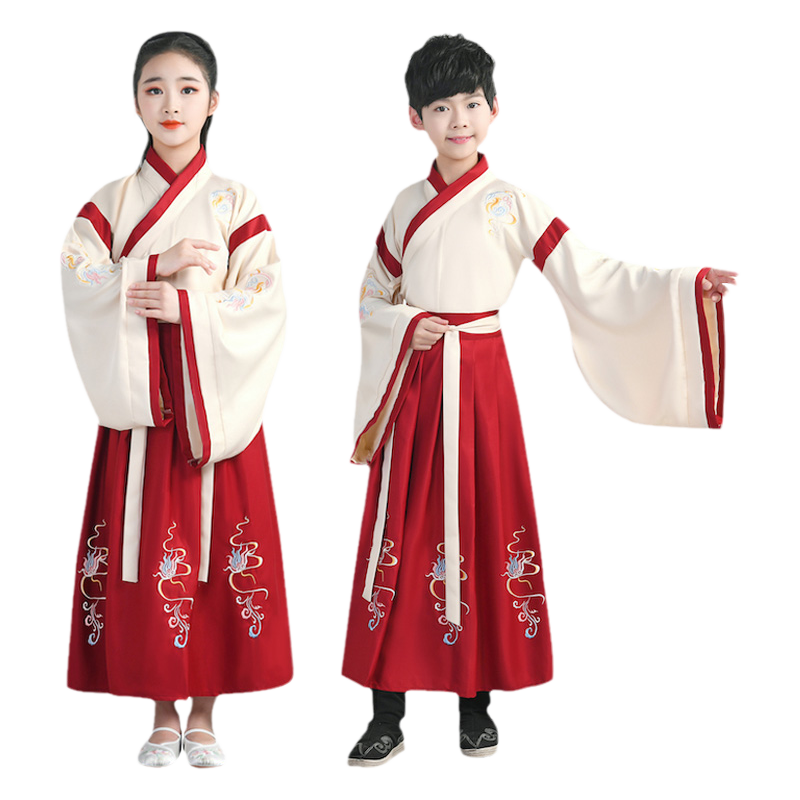 汉服男童国学服中国风古装书童服装三字经弟子规儿童演出服小学生