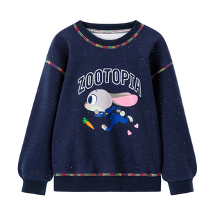 迪士尼女童春装卫衣2026新款女孩兔子警官上衣儿童疯狂动物城卫衣