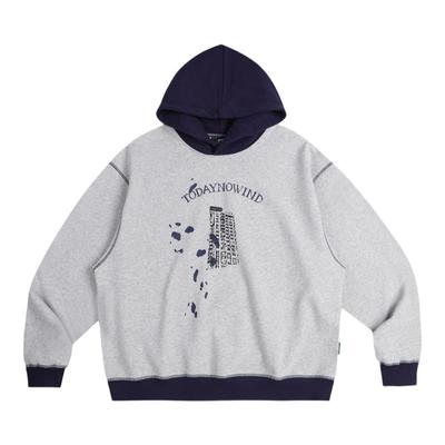 todaynowind拼接连帽卫衣