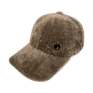 加厚保暖棒球帽男女同款韩版M字母百搭显脸小鸭舌帽秋冬毛绒帽子