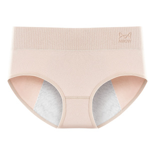 猫人少女生理内裤女童初中生纯棉收腹高腰月经期专用加长防漏抗菌