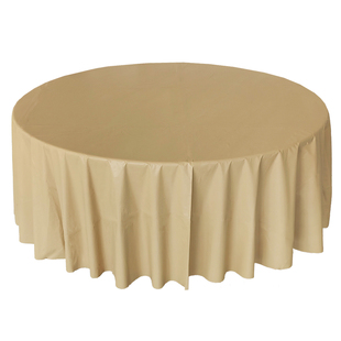 加厚一次性桌布香槟色茶餐厅过年台布红色结婚宴酒店饭店圆形桌布