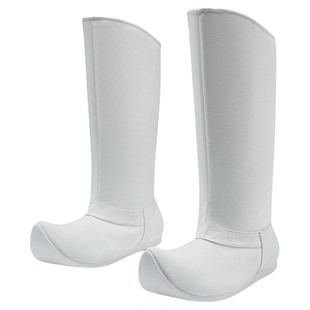 乌衣巷皂靴白色帆布汉服靴子古装靴男明制宋制翘头平底长筒古风鞋