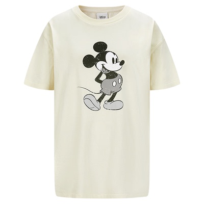 MOUSSY 春季新品迪士尼联名经典米奇短袖T恤女010ISY90-4211