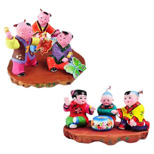天津泥人张彩塑 春风得意金玉满堂 商务礼品暖房温居礼物家居摆件