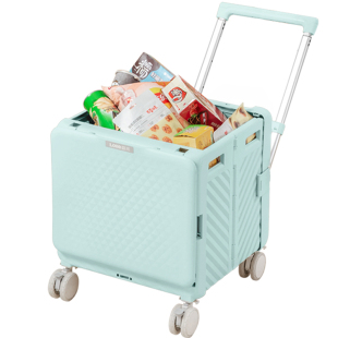 新款斜拉可折叠买菜小拉车万向轮爬楼手拉车拉杆小推车取快递家用