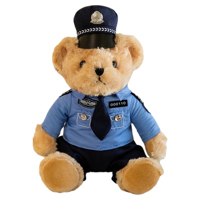 警察小熊毛绒公仔公安交警消防特警玩偶泰迪熊玩具女生日儿童礼物