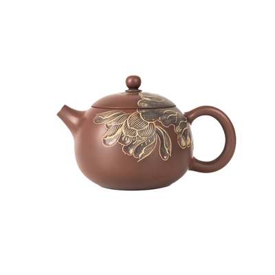 钦州坭兴陶茶壶荷花锦鲤西施壶手工原矿紫陶茶具1壶4杯送礼套装