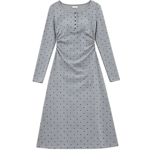 孕妇连衣裙孕期长袖裙产后喂奶哺乳睡裙高级感孕妇装春夏孕期裙子