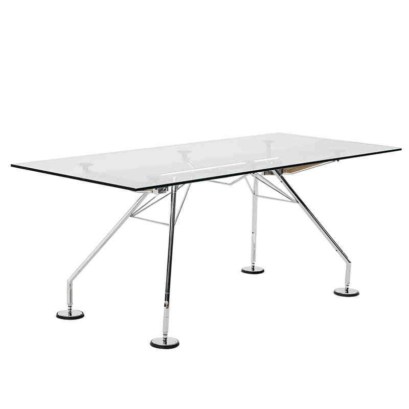 Nomos Table诺莫斯长桌透明玻璃餐桌办公桌创意电脑桌不锈钢书桌
