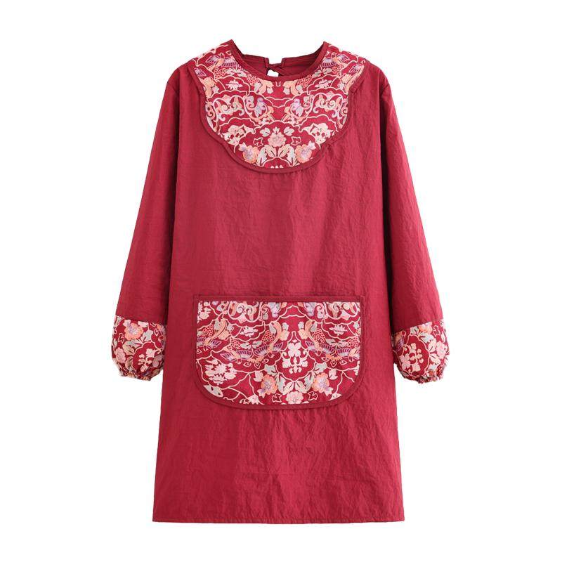 长袖防泼水耐穿舒适围腰围裙家用干活做饭餐饮洋气罩衣外穿工作服