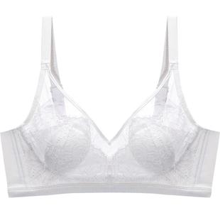 内衣女夏季薄款大胸显小胸法式超薄文胸聚拢收副乳防下垂缩胸胸罩