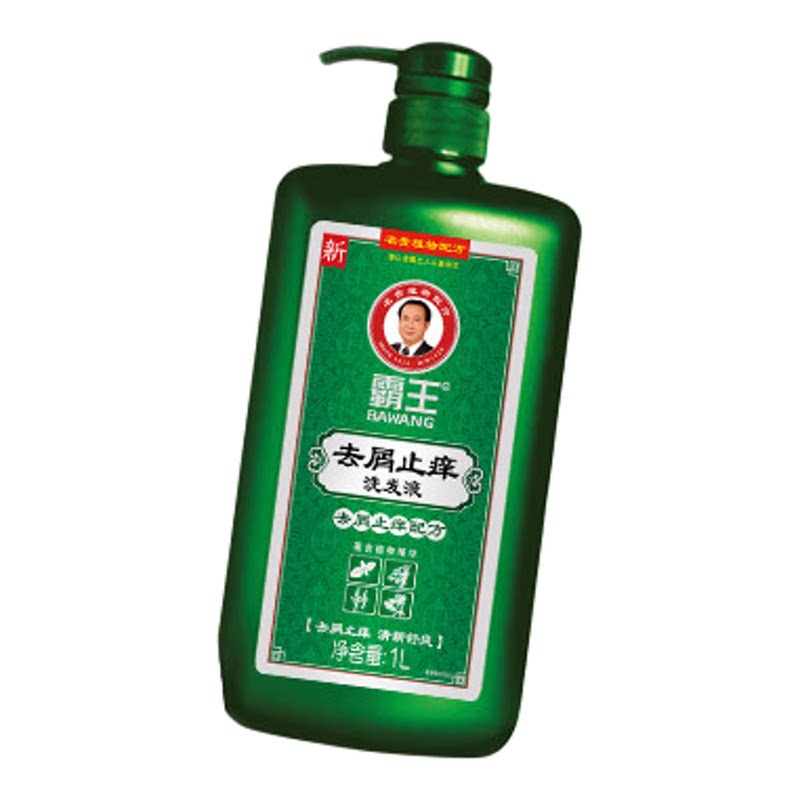 霸王去屑止痒洗发水1L植物清爽控油蓬松洗发露男女士官方正品品牌