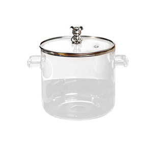 高硼硅玻璃锅可明火家用电陶炉专用透明锅煮炖银耳羹一人食养生锅