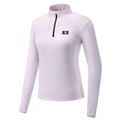 骆驼运动长袖T恤女士2025春季抓绒保暖瑜伽服立领加绒跑步上衣男