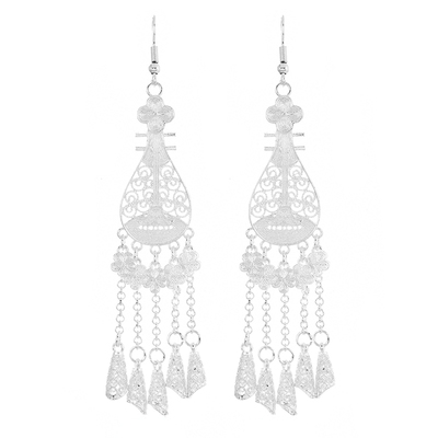 新中式国风花丝蝴蝶苗银耳环女