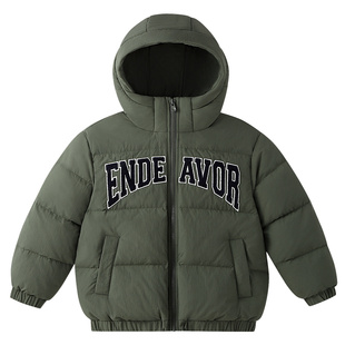 安奈儿童装男童短款羽绒服冬新款宽松休闲保暖弹力防风外套