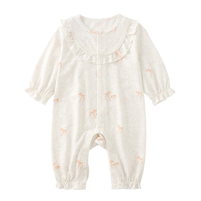 modomoma【云谷花廊】婴儿连体衣秋夏女宝宝哈衣爬服新生儿衣服