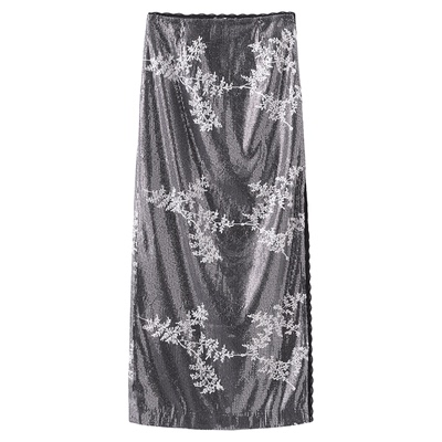 tanni设计师系列亮片绣花半身裙