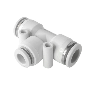 气管快速接头白色6mmPE三通五通气动配件快插直通变径PY型8厘南灵