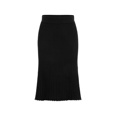 MARYLING黑色针织鱼尾半身裙