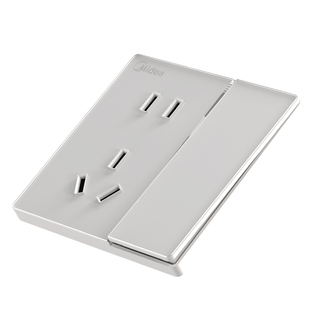 Midea美的奶油风开关面板家用86型单开一开单双控双联三四位开关