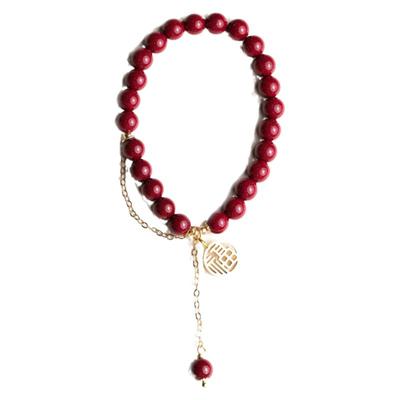 大辰珠宝高含量紫金砂朱砂手串K金虎年本命年手链送女友闺蜜礼物