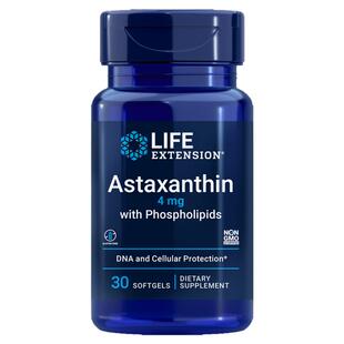 保税天然虾青素Astaxanthin雨生红球藻4mg30粒美国Life Extension