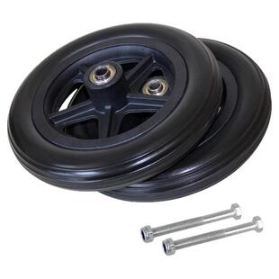 轮椅配件前轮万向轮老人手推车轮子67寸8寸聚氨酯实心胎前轮小轮