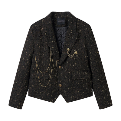 挂链装饰满天星香风西装外套