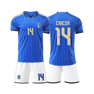 2026世界意大利球衣小基耶萨主客场成人儿童足球服比赛队服定制杯