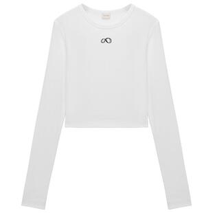 OCHIRLY欧时力  印花长袖T恤女上衣圆领修身休闲简约春款