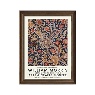 威廉莫里斯美式玄关入户装饰画餐厅墙面复古油画挂画房间卧室壁画