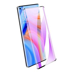 适用opporeno4pro钢化膜新款全屏覆盖曲面玻璃reno4手机膜防摔屏保无白边reno4se护眼抗蓝光防指纹全包边保护