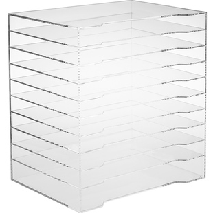 办公桌置物架台面杂物文件资料收纳多层置物空间利用收纳整理盒子