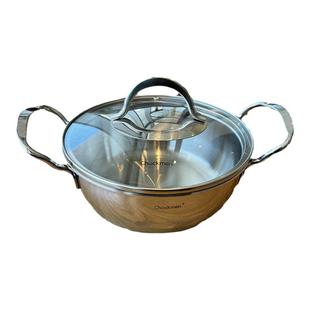 超实用型1810不锈钢双耳奶锅煎炒煮多用锅小汤锅一人食煮面18cm