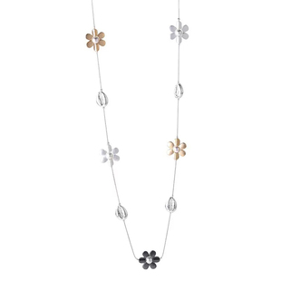 小众设计感金属花朵高级感长款项链甜酷辣妹甜美多用途毛衣链腰链