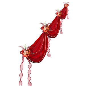 结婚楼梯扶手装饰纱幔拉花男女方新房客厅订婚礼场景婚房布置套装