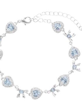 VIVIWELL冰蓝心誓蝴蝶结手链礼物