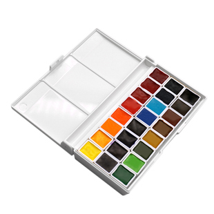 MG水彩颜料艺术家级24色分装1ml0.5ml固彩半块全块木盒铁盒亚克力