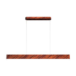 意菲意「日光」升降中古餐厅吊灯胡桃木一字型长条岛台餐桌灯护眼