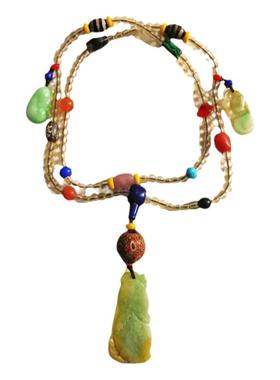 10077西藏传世老白水晶碟珠108足数翡翠水晶玛瑙琉璃五线珠宝配饰