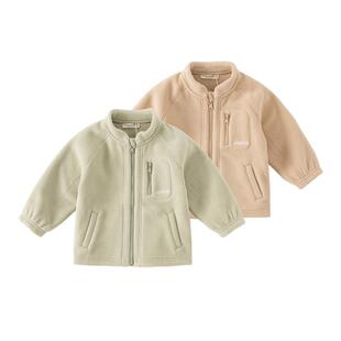 戴维贝拉童装儿童摇粒绒外套春装男童女童抓绒衣宝宝内胆毛绒上衣